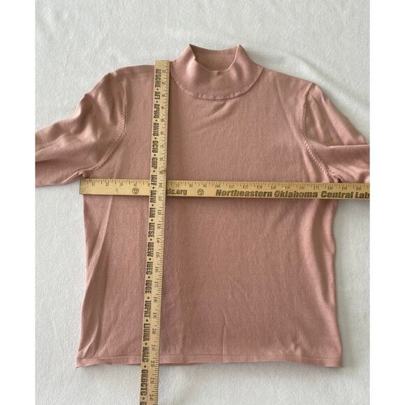 Pendleton Sweater Women’s Medium Pink Soft Stretchy Mock Neck Long Sleeve READ* - Picture 6 of 8